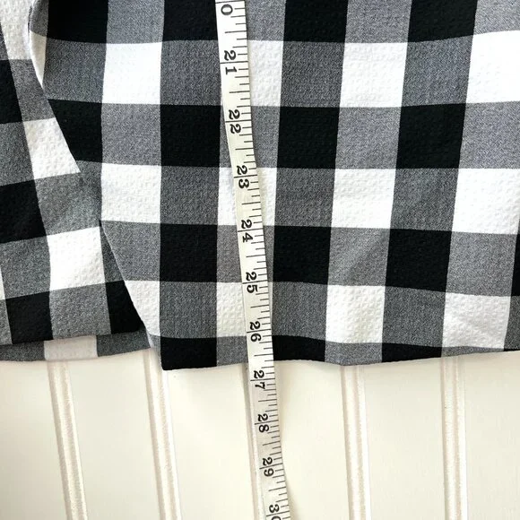 Rachel Zoe Blazer Women S Black White Buffalo Plaid Check Double Breasted Lined - Picture 11 of 12